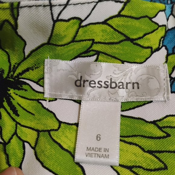 dressbarn Black Mini Dress with Blue and Green Floral Design - Picture 2 of 8